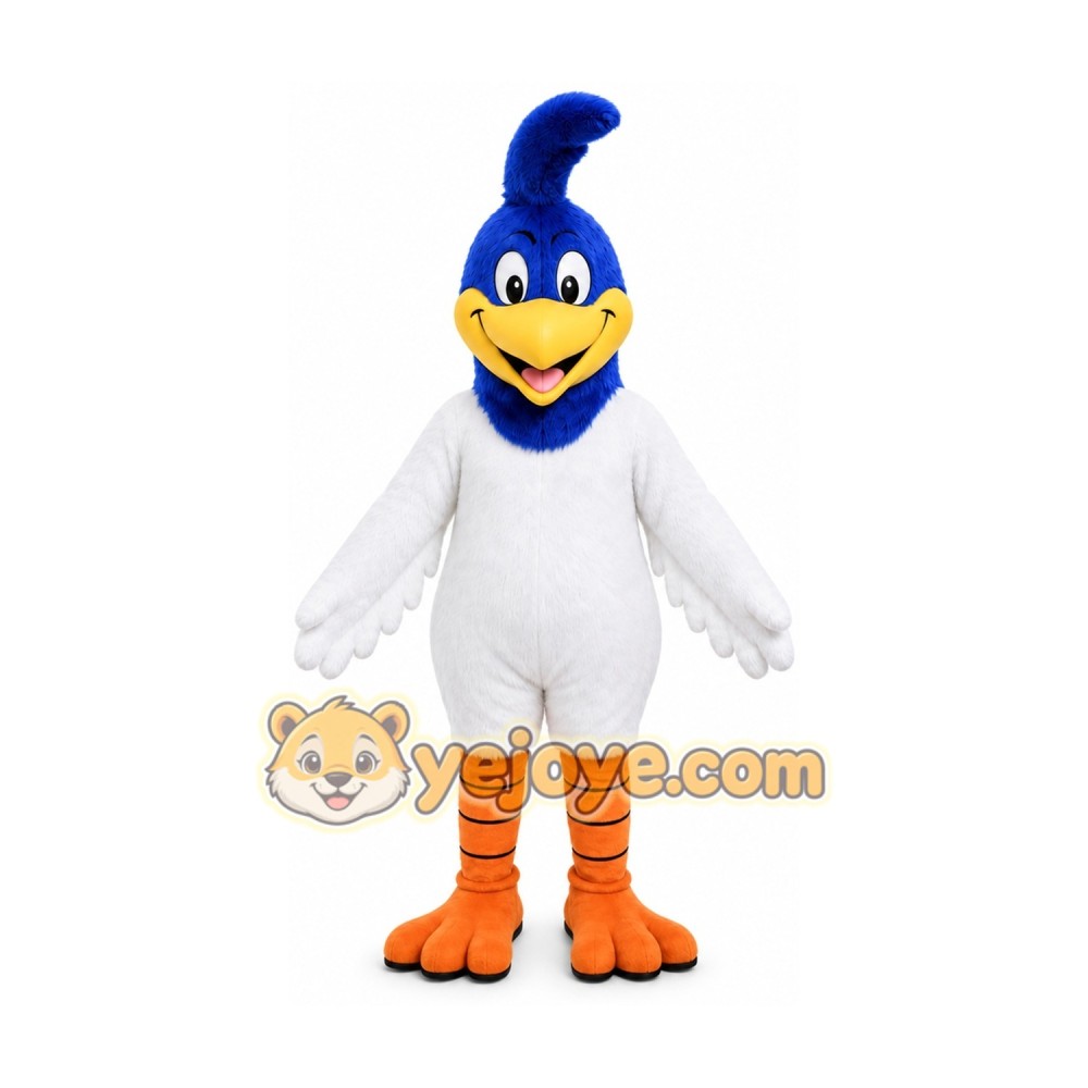 Blue Bird Mascot Costume with Custom Logo