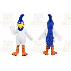 Blue Bird Mascot Costume with Custom Logo