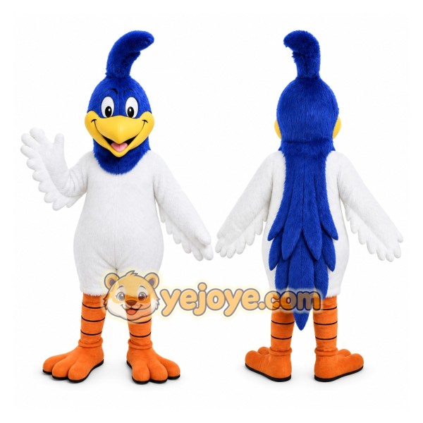 Blue Bird Mascot Costume with Custom Logo
