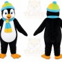 Black Penguin Mascot Costume with Custom Logo