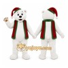 White Bear Mascot Costume with Custom Logo
