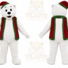 White Bear Mascot Costume with Custom Logo