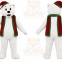 White Bear Mascot Costume with Custom Logo