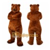 Brown Bear Mascot Costume with Custom Logo