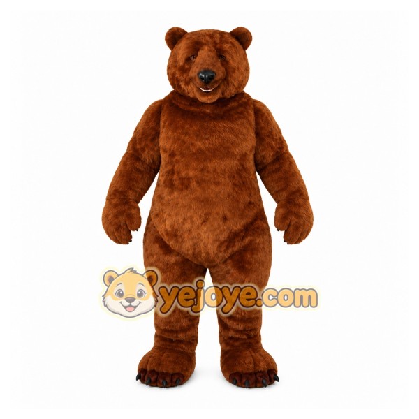 Brown Bear Mascot Costume with Custom Logo