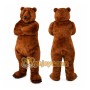 Brown Bear Mascot Costume with Custom Logo