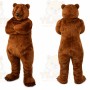 Brown Bear Mascot Costume with Custom Logo