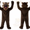 Brown Wolf Mascot Costume with Custom Logo