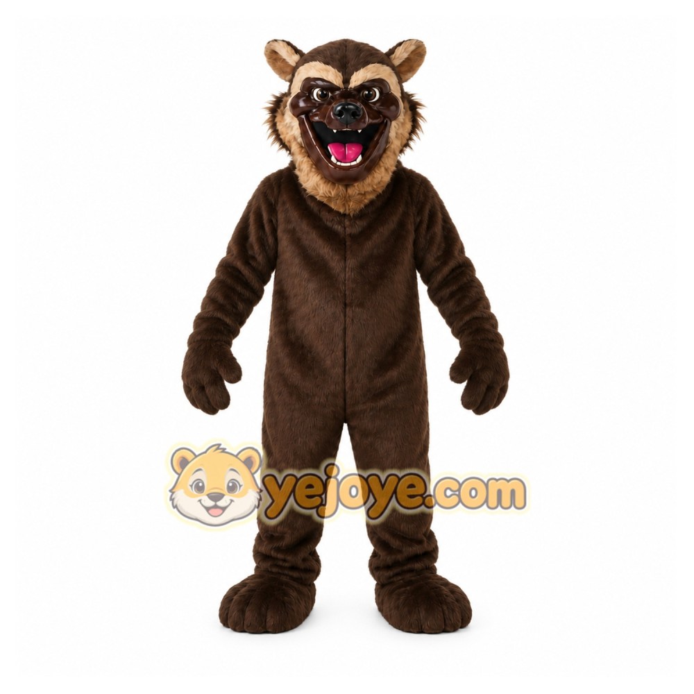 Brown Wolf Mascot Costume with Custom Logo Brown Wolf Mascot Costume with Custom Logo