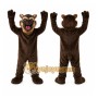 Brown Wolf Mascot Costume with Custom Logo