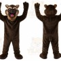 Brown Wolf Mascot Costume with Custom Logo