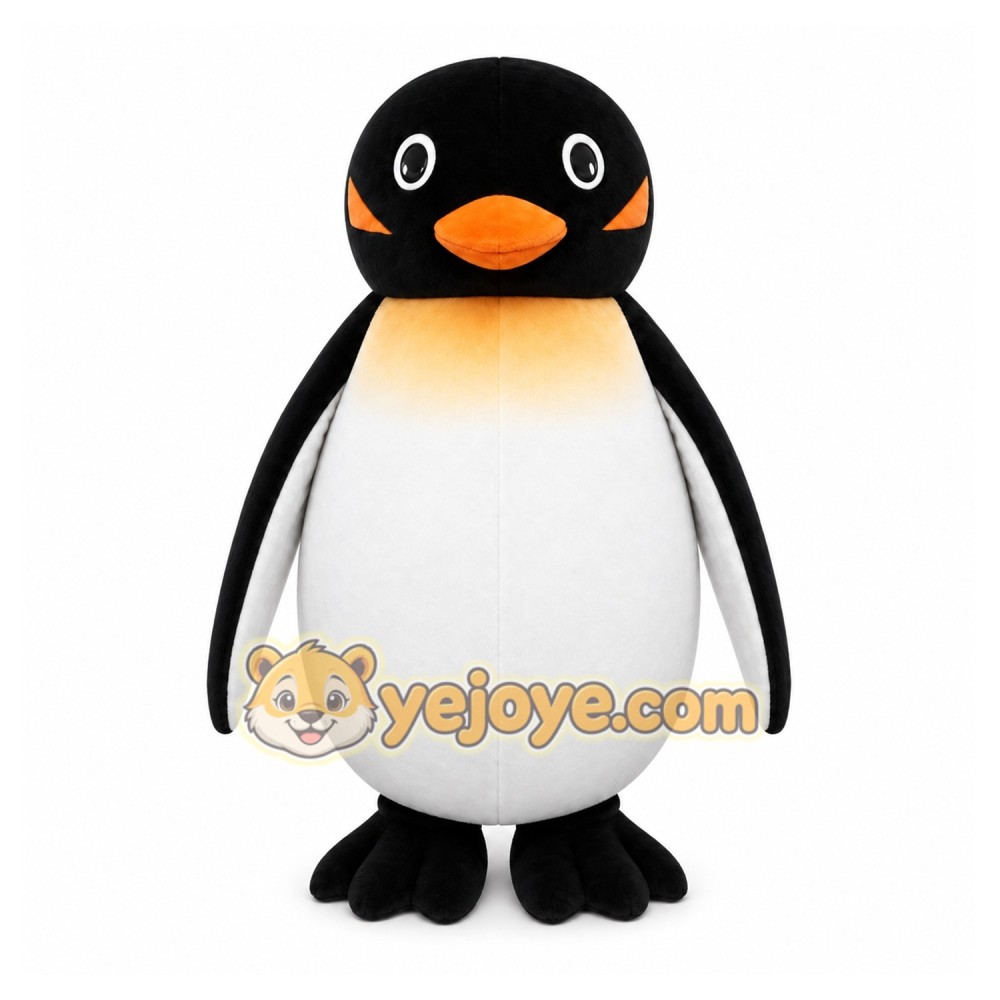 Black Penguin Mascot Costume with Custom Logo Black Penguin Mascot Costume with Custom Logo