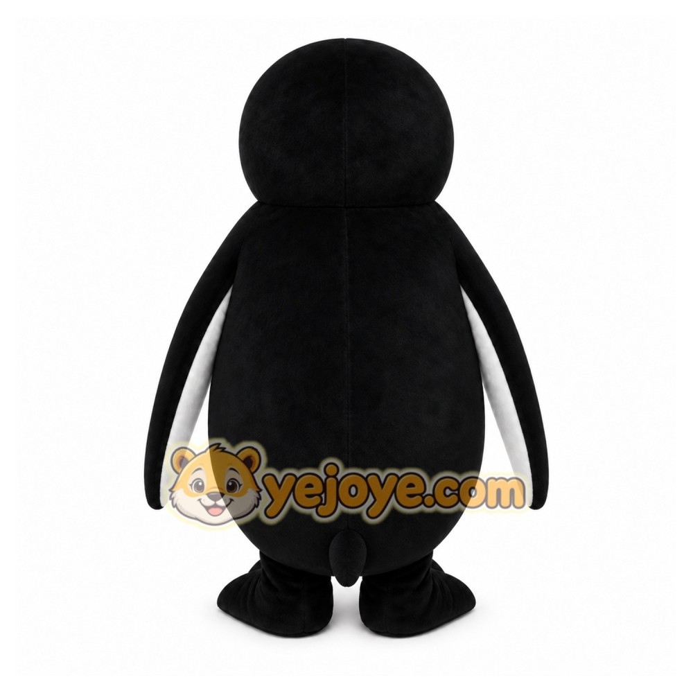 Black Penguin Mascot Costume with Custom Logo Black Penguin Mascot Costume with Custom Logo