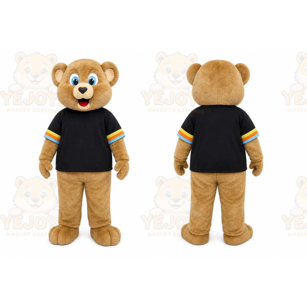 Brown Bear Mascot Costume with Custom Logo