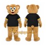 Brown Bear Mascot Costume with Custom Logo