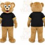 Brown Bear Mascot Costume with Custom Logo