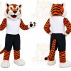 Orange Tiger Mascot Costume with Custom Logo