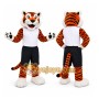 Orange Tiger Mascot Costume with Custom Logo