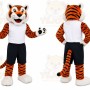 Orange Tiger Mascot Costume with Custom Logo