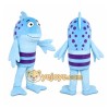 Blue Fish Mascot Costume with Custom Logo Blue Fish Mascot Costume with Custom Logo