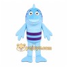 Blue Fish Mascot Costume with Custom Logo Blue Fish Mascot Costume with Custom Logo