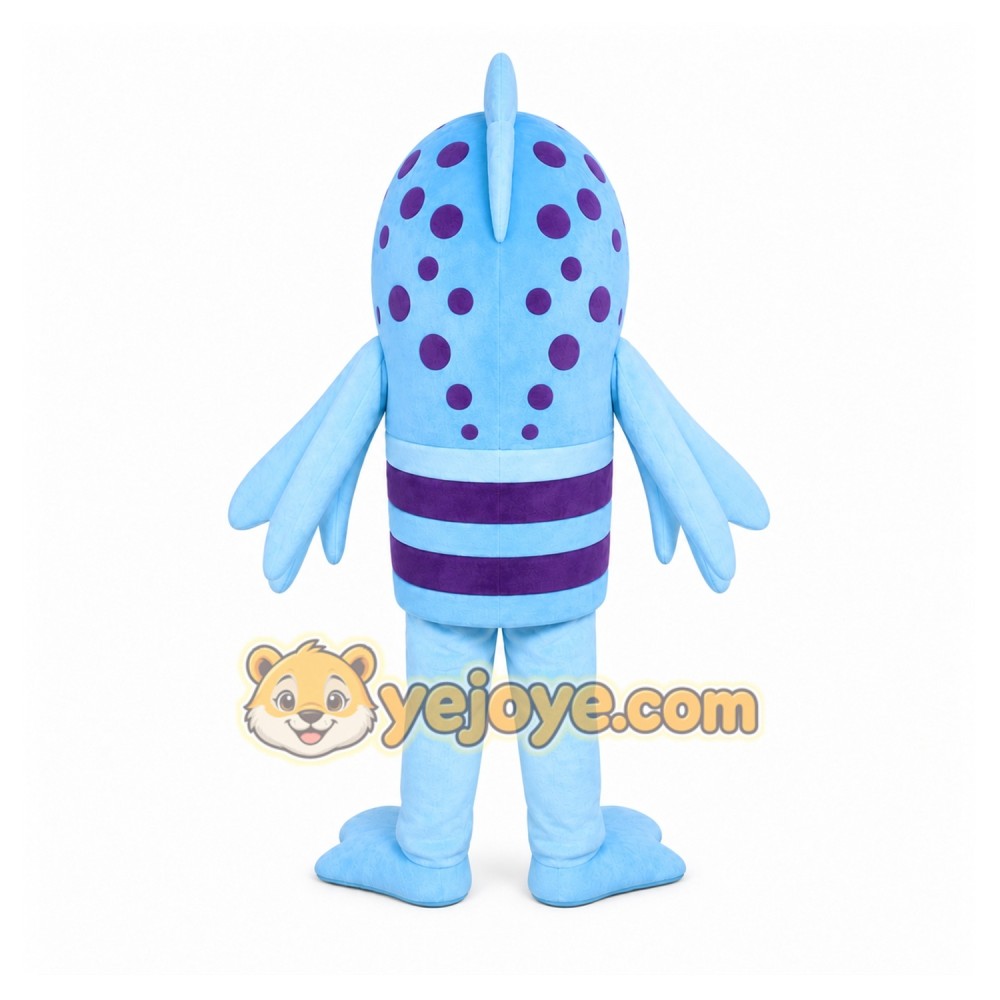 Blue Fish Mascot Costume with Custom Logo Blue Fish Mascot Costume with Custom Logo