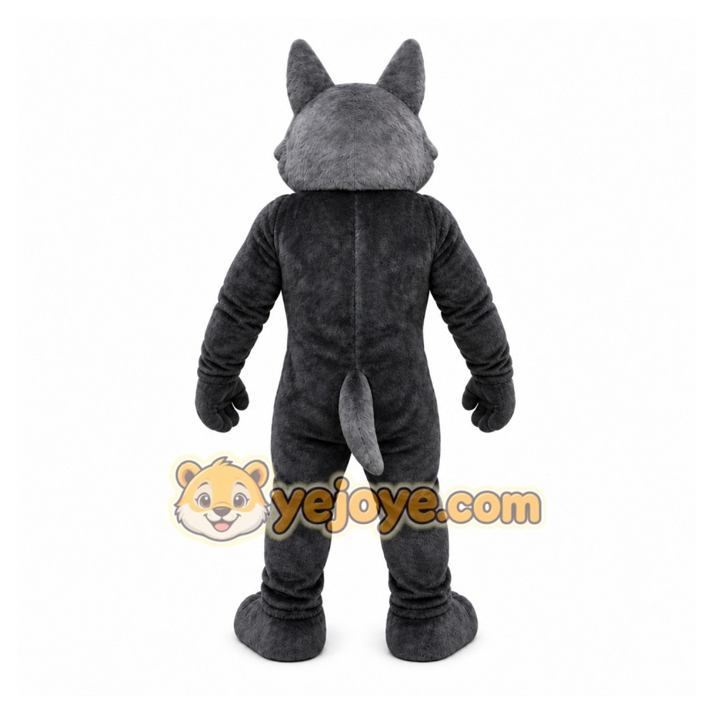 Gray Wolf Mascot Costume with Custom Logo Gray Wolf Mascot Costume with Custom Logo