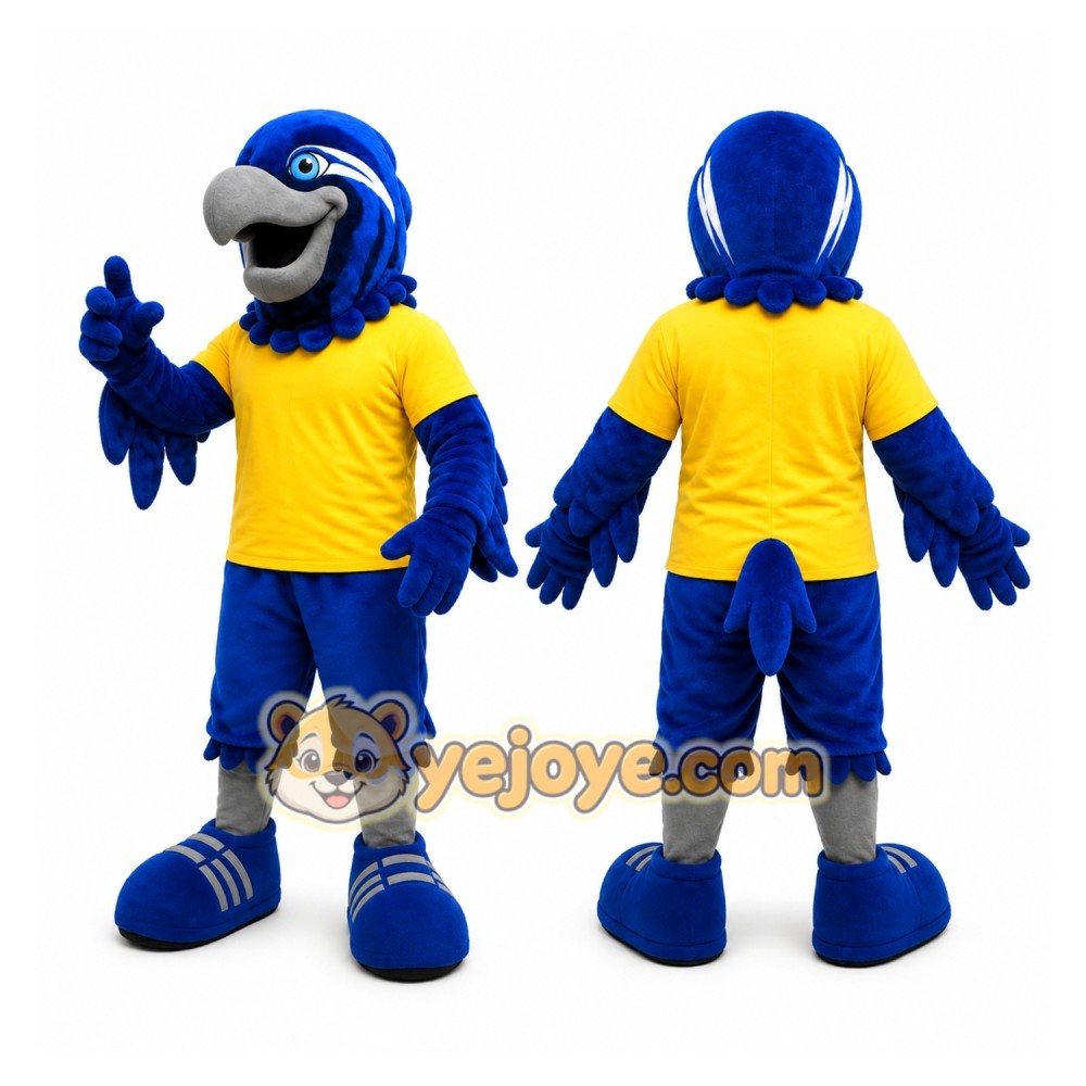 Blue Bird Mascot Costume with Custom Logo