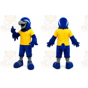 Blue Bird Mascot Costume with Custom Logo