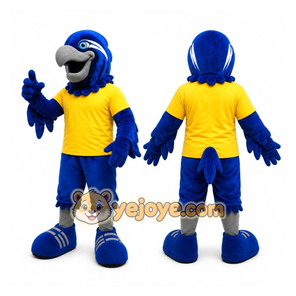 Blue Bird Mascot Costume with Custom Logo