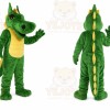 Green Dragon Mascot Costume with Custom Logo