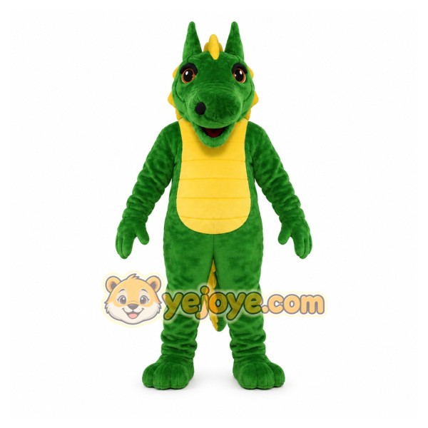 Green Dragon Mascot Costume with Custom Logo Green Dragon Mascot Costume with Custom Logo