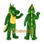 Green Dragon Mascot Costume with Custom Logo
