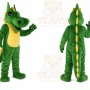 Green Dragon Mascot Costume with Custom Logo