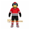 Black Bird Mascot Costume with Custom Logo