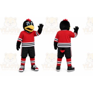 Black Bird Mascot Costume with Custom Logo