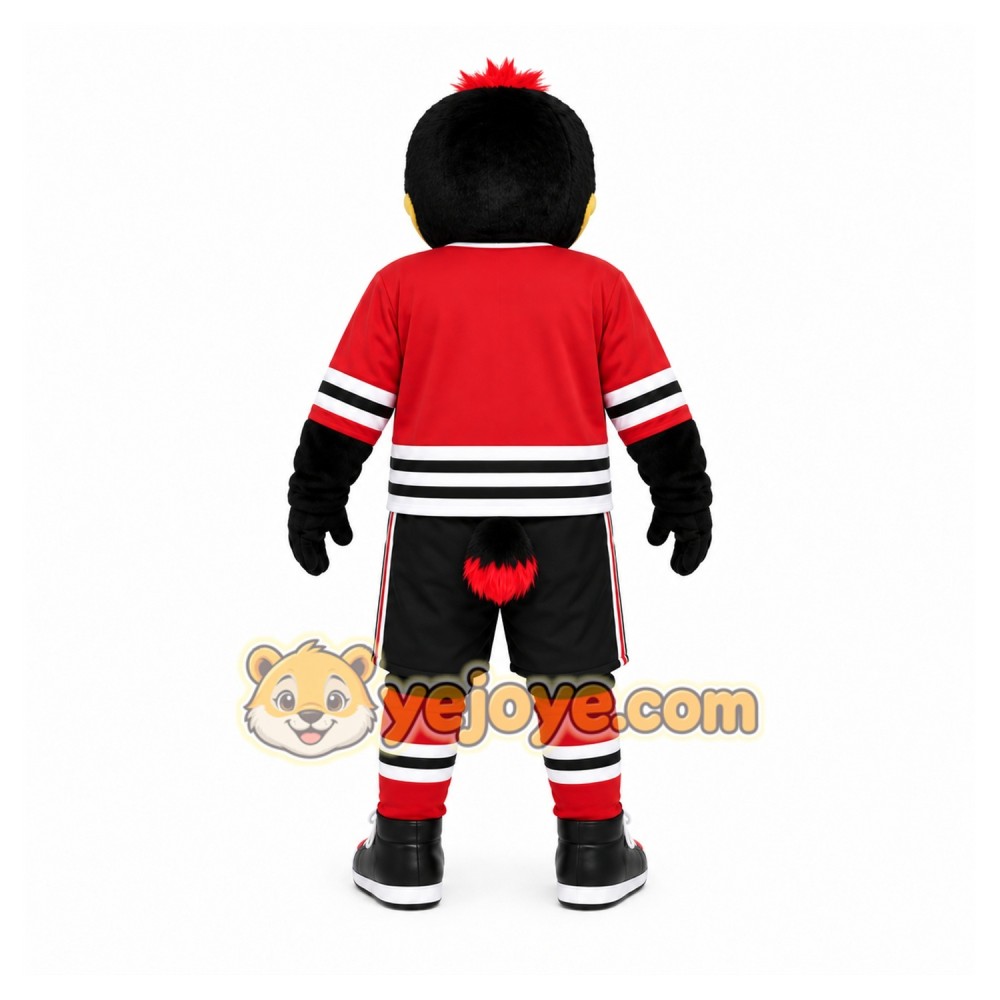 Black Bird Mascot Costume with Custom Logo