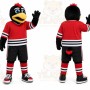 Black Bird Mascot Costume with Custom Logo