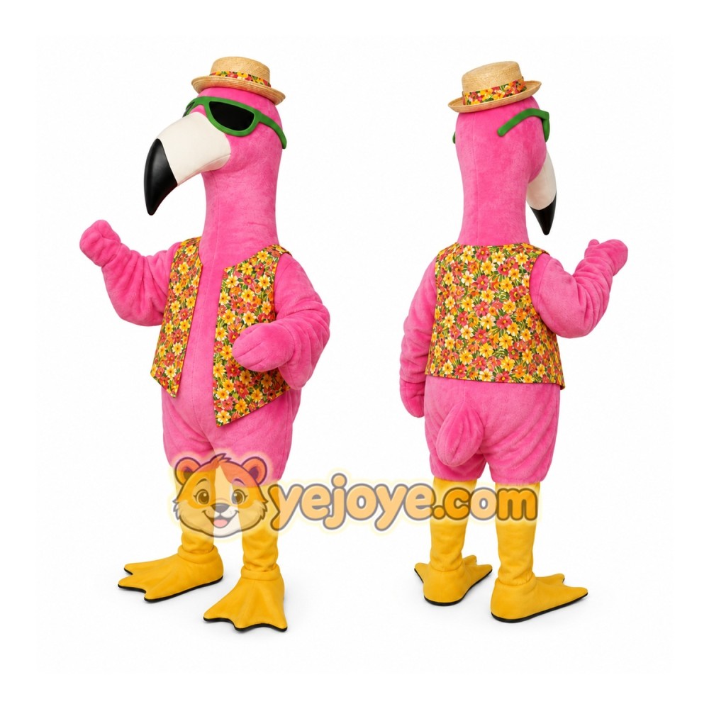 Pink Bird Mascot Costume with Custom Logo Pink Bird Mascot Costume with Custom Logo