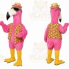 Pink Bird Mascot Costume with Custom Logo