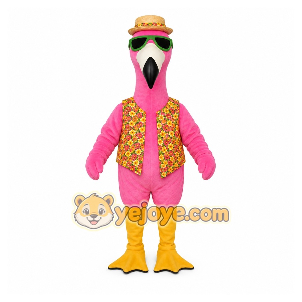 Pink Bird Mascot Costume with Custom Logo Pink Bird Mascot Costume with Custom Logo