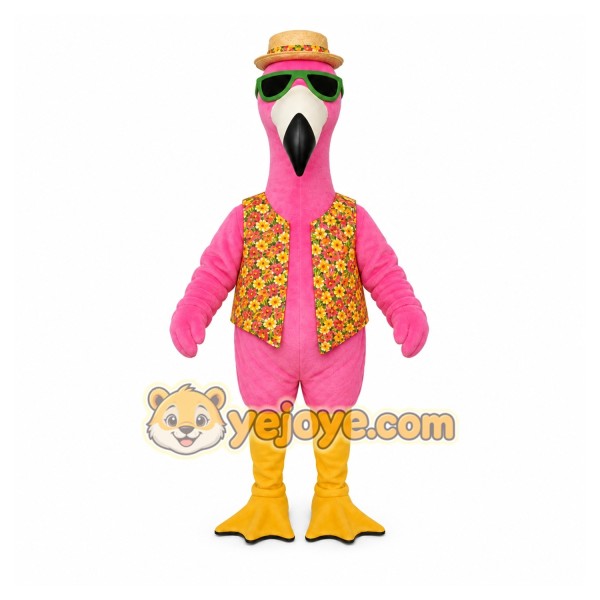 Pink Bird Mascot Costume with Custom Logo
