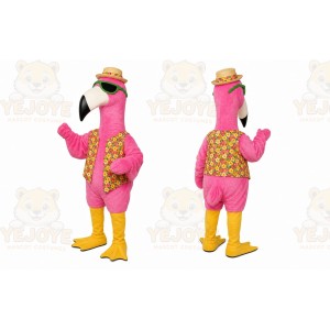 Pink Bird Mascot Costume with Custom Logo