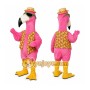 Pink Bird Mascot Costume with Custom Logo