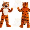 Orange Tiger Mascot Costume with Custom Logo