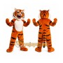 Orange Tiger Mascot Costume with Custom Logo