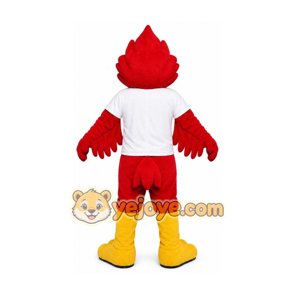 Red Bird Mascot Costume with Custom Logo