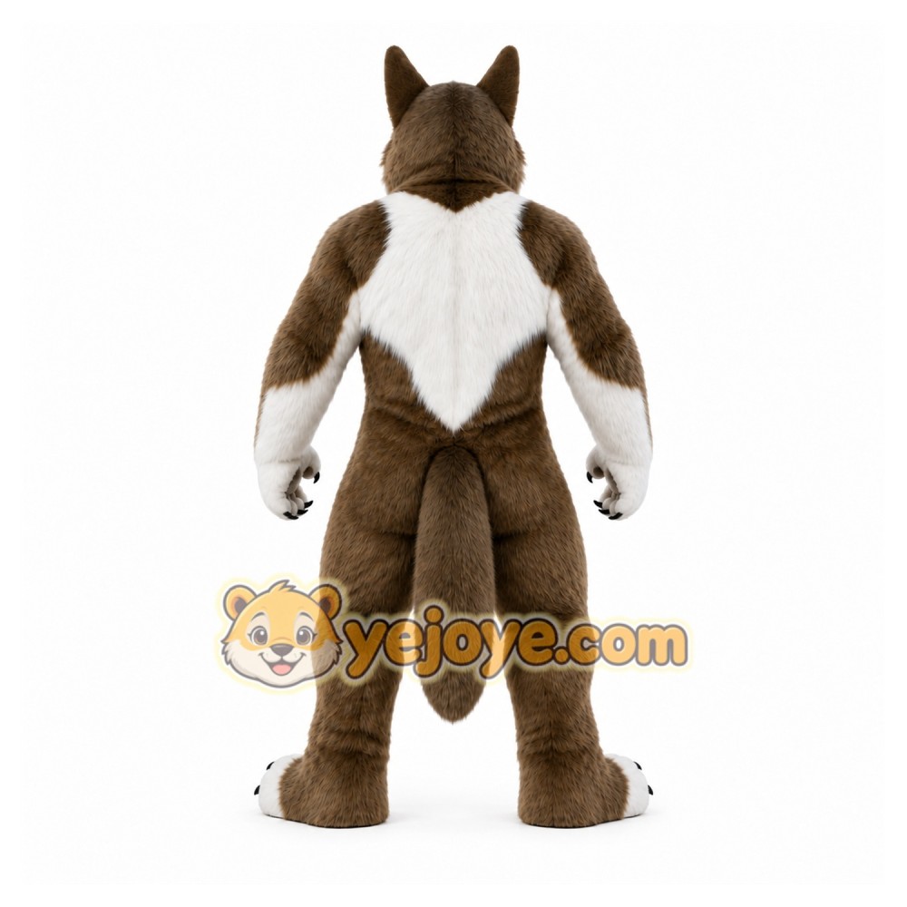 Brown Wolf Mascot Costume with Custom Logo Brown Wolf Mascot Costume with Custom Logo