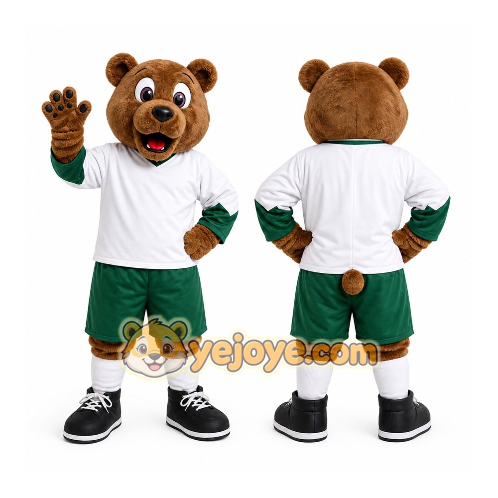 Brown Bear Mascot Costume with Custom Logo Brown Bear Mascot Costume with Custom Logo