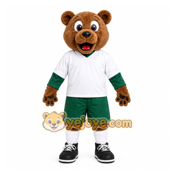 Brown Bear Mascot Costume with Custom Logo